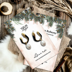 Cartão De Visita Elegante Pine Earring Display