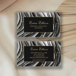 Cartão De Visita Elegante planejador de casamento com tinta alcoóli