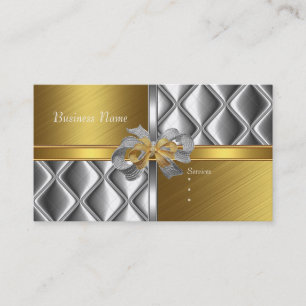 Cartão de Visita Elegante Prata Dourado ArcosTrim 