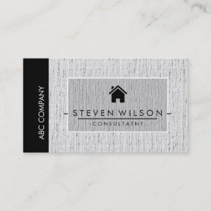 Cartão De Visita Elegante Professional Modern Imóveis Linen