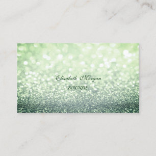 Cartão De Visita Elegante Profissional Brilho Verde Bokeh