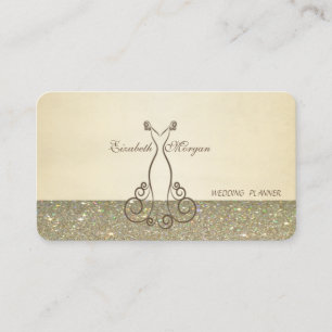 Cartão De Visita Elegante Profissional Chic Luxo, Brilhante, Vestid
