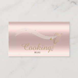 Cartão De Visita Elegante Profissional, Dourado Rosa, Batedeira, Cu