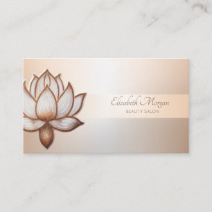 Cartão De Visita Elegante Profissional  Faixa Chic Lotus Beleza