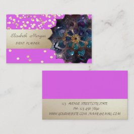 Cartão De Visita Elegante Profissional, Moderno, Confetes, Mandala
