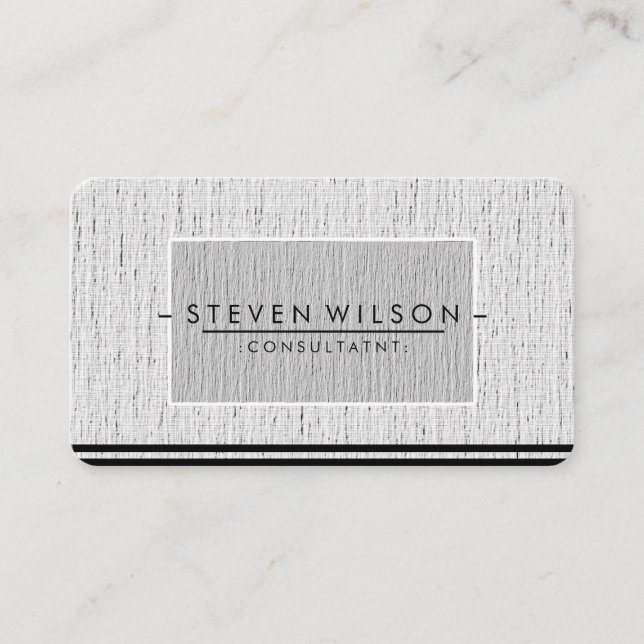 Cartão De Visita Elegante profissional moderno e sutil Linen (Frente)