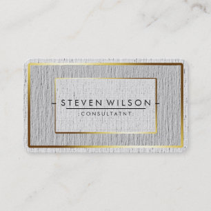 Cartão De Visita Elegante profissional moderno e sutil plano Dourad