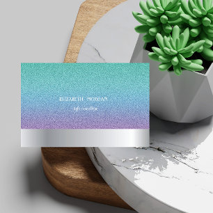 Cartão De Visita Elegante Profissional Moderno Glitter Ombre Sofist