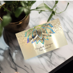 Cartão De Visita Elegante Profissional Moderno,Ouros,Lotus Chic