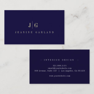 Cartão De Visita Elegante Profissional Monograma Minimalista Simple