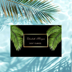 Cartão De Visita Elegante Profissional, Preto, Armação, Palmeira