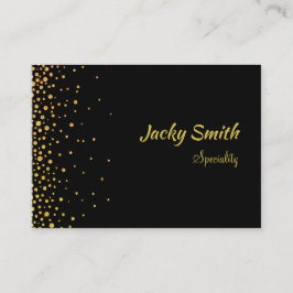 Cartão De Visita Elegante qr code preto e ouro moderno