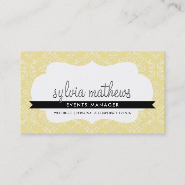 CARTÃO DE VISITA ELEGANTE: quadro 2 do na moda dam (Frente)