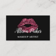 Elegante Red Glitter Lábios Makeup Artist Business