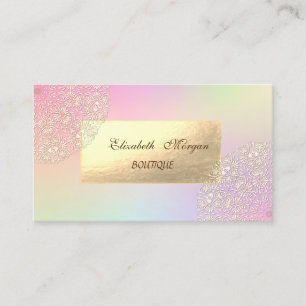 Cartão De Visita Elegante Renda Dourada Ombre Moderna