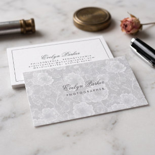 Cartão De Visita Elegante Renda Floral