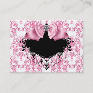 Cartão de Visita Elegante Rosa Damask