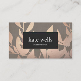 Cartão De Visita Elegante Rosa Dourado deixa moderno designer inter