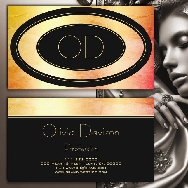 Cartão De Visita Elegante Rosa Dourado Marble Trendy Monograma Marb (Criador carregado)