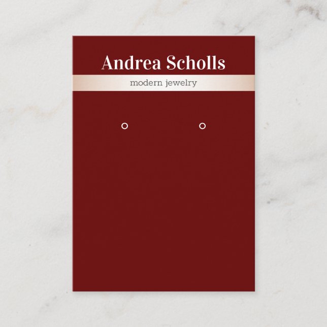 Cartão De Visita Elegante Rosa Dourado Tela de Orelha com Gelada co (Frente)