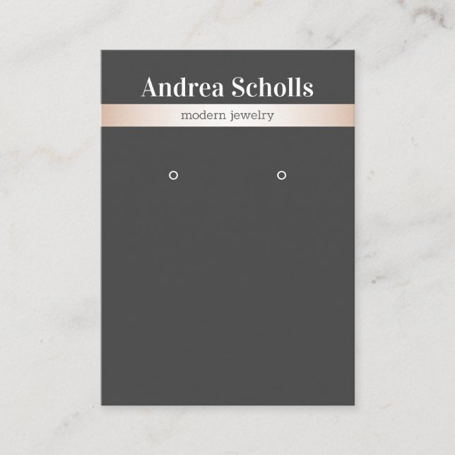 Cartão De Visita Elegante Rosa Dourado Tela de Orelha com Gelada co (Frente)