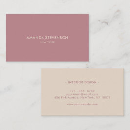 Cartão De Visita Elegante rosa profissional empoeirado