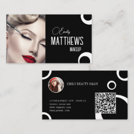 Cartão De Visita Elegante roteiro preto e branco personalizado 2fot
