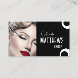 Cartão De Visita Elegante roteiro preto e branco personalizado 2fot