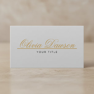 Cartão De Visita Elegante Rótulo Dourado Minimalista