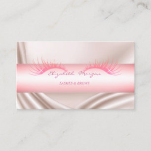Cartão De Visita Elegante Satin Moderno, Faux Lashes