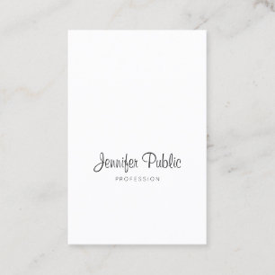 Cartão De Visita Elegante - Script de Caligrafia Trendy Sleek Plaxe