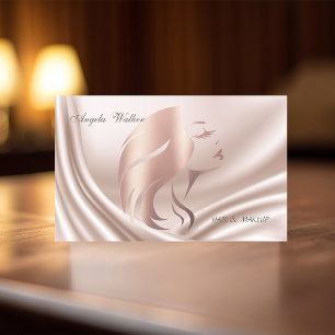 Cartão De Visita Elegante Silhueta Facial Moderna Profissional