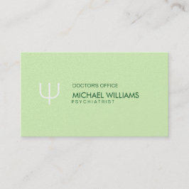Cartão De Visita Elegante simple profesión psicólogo verde claro