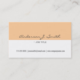 Cartão De Visita elegante, simples, branco e amarelo profissional