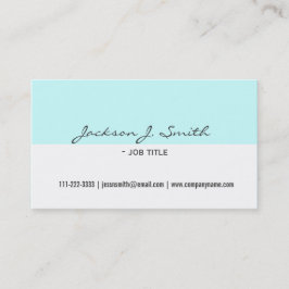 Cartão De Visita elegante, simples, branco e azul profissional