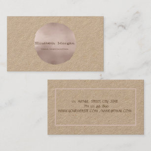 Cartão De Visita Elegante Simples Kraft Rosa Dourado Ponto