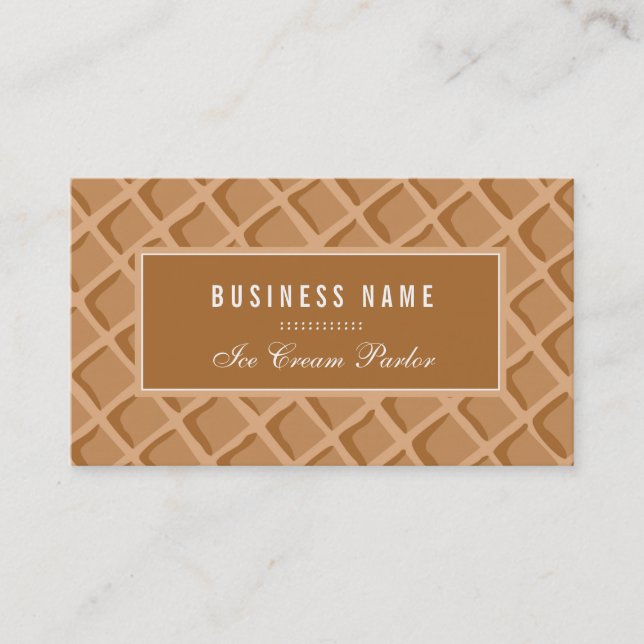 Cartão De Visita Elegante, Sorvete Waffle Cone (Frente)