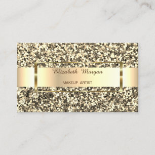 Cartão De Visita Elegante Tendência Faixa de Brilho Dourado, Moldur