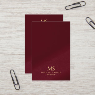 Cartão De Visita Elegante Tendência Ouro Texto Monograma Vertical E