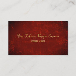 Cartão De Visita Elegante Textura Vermelha Escura Dourada País Negr