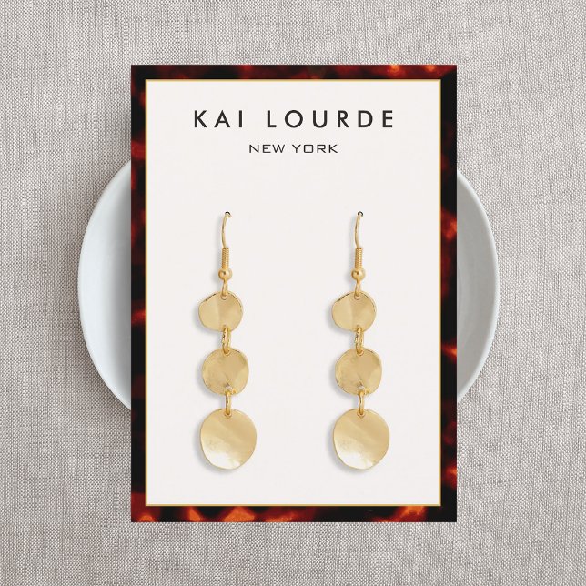 Cartão De Visita Elegante Tortoise Shell Earring (Criador carregado)