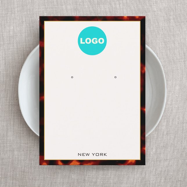 Cartão De Visita Elegante Tortoise Shell para adicionar logotipo (Criador carregado)