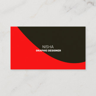 Cartão De Visita Elegante Vermelho e Preto Abstrato Moderno