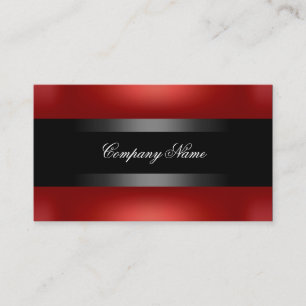 Cartão De Visita Elegante Vermelho Preto Indestrutível