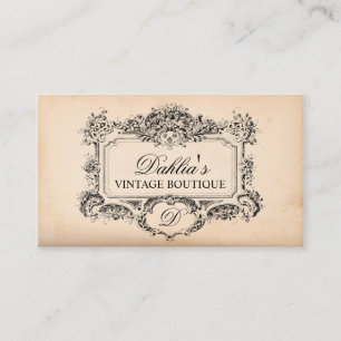Cartão De Visita Elegante Vintage Decoration Fashion Boutique