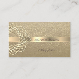 Cartão De Visita Elegante Vintage, Kraft, Confete Dourado