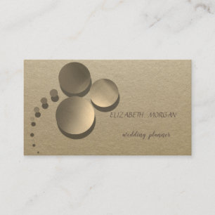Cartão De Visita Elegante Vintage, Kraft, Confete Dourado
