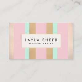 Cartão De Visita Elegante Vintage, Triturado Rosa e Dourado