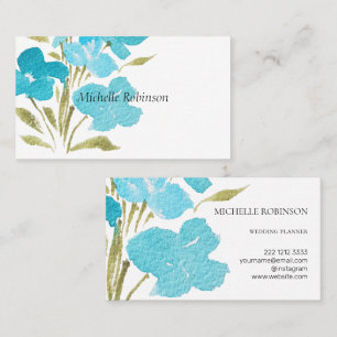 Cartão De Visita Elegante Watercolor Wildfower Professional