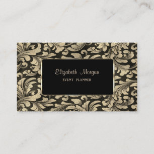 Cartão De Visita Elegantes espirais de ouro de luxo profissional, m